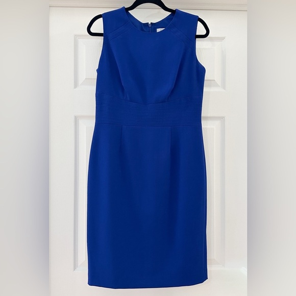Kasper Sleeveless Shift Dress Business Cocktail Royal Blue sz 4 - Picture 2 of 6